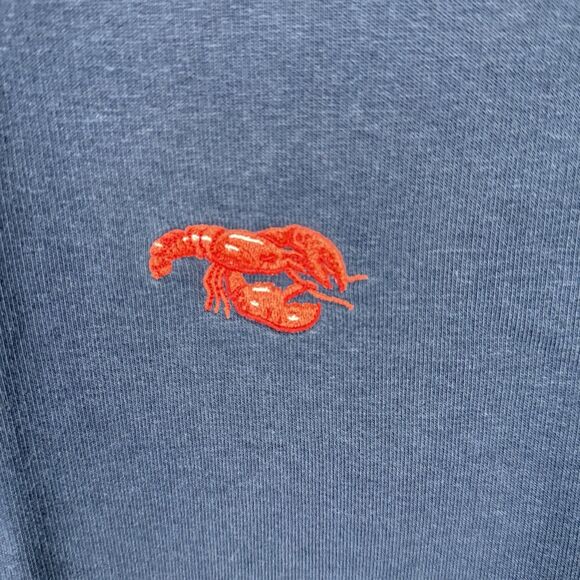 Carbon38‎ Women Pullover Sweatshirt Navy Embroidered Lobster Nautical Lounge XL - Picture 5 of 6